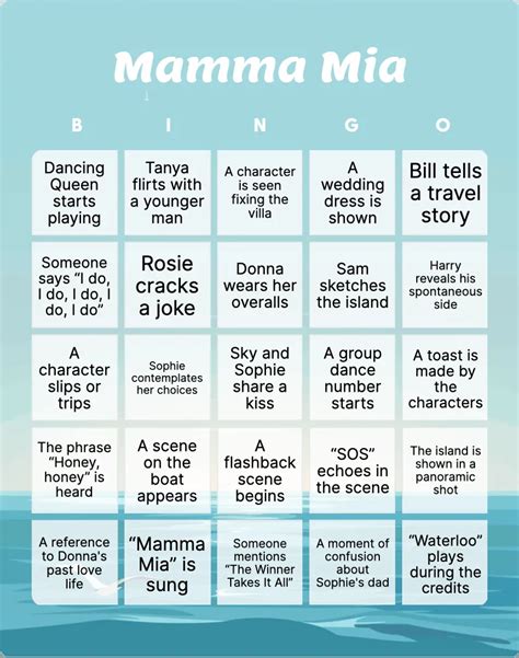 mama mia bingo